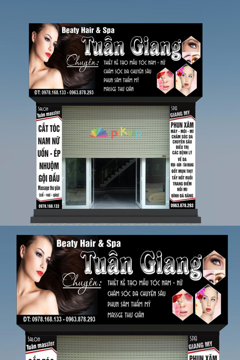 Mẫu biển bảng quảng cáo tiệm spa tóc