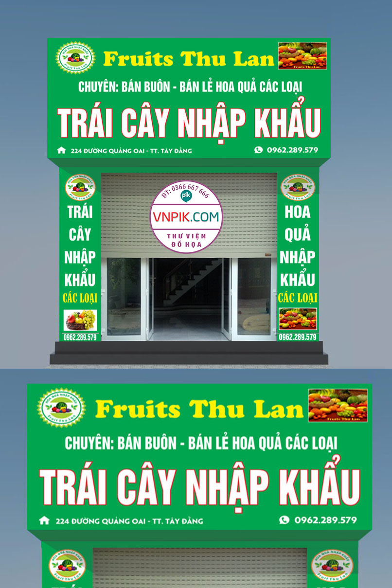 Mẫu biển quảng cáo tiệm trái cây