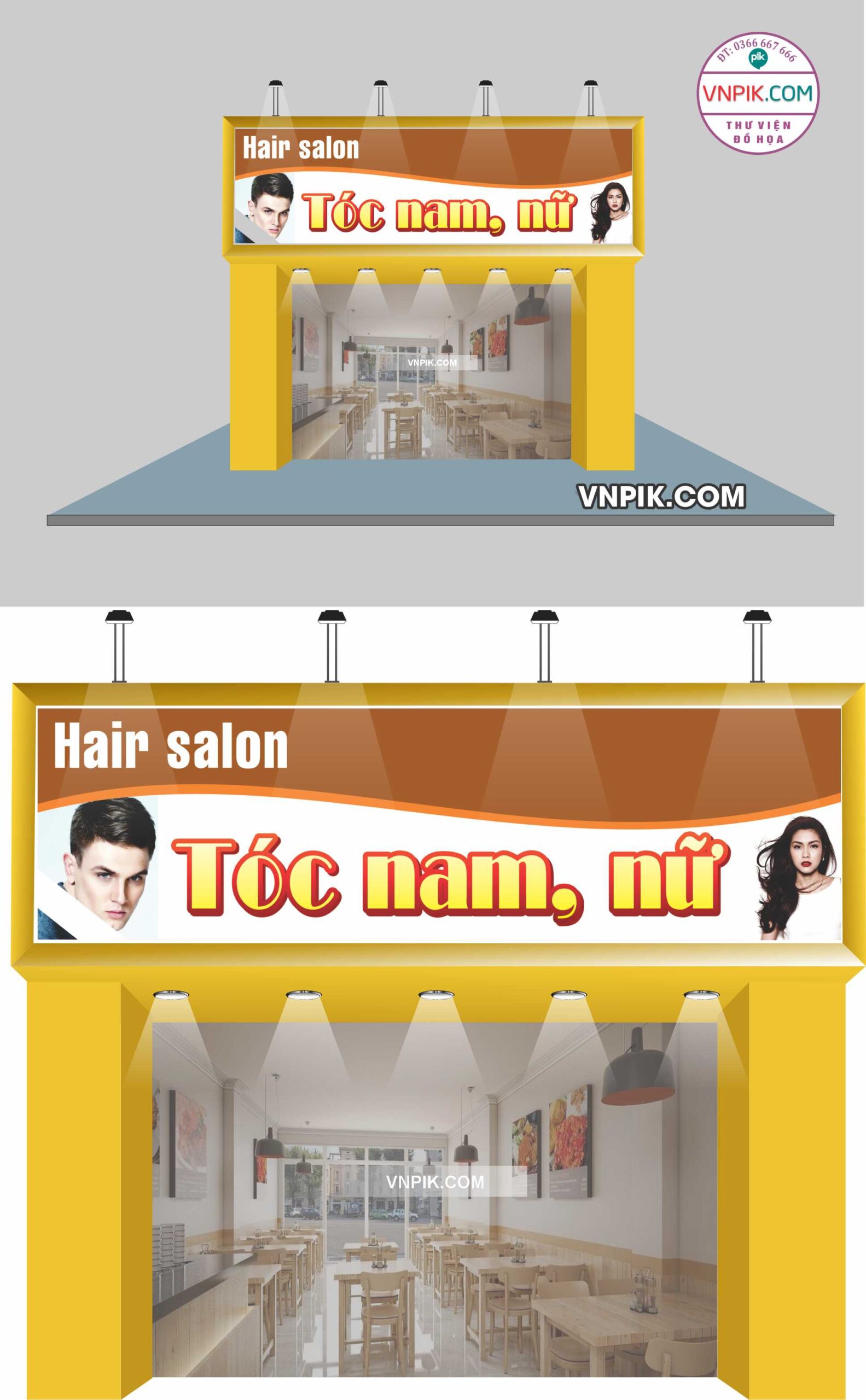 Mẫu biển hair salon tóc nam nữ