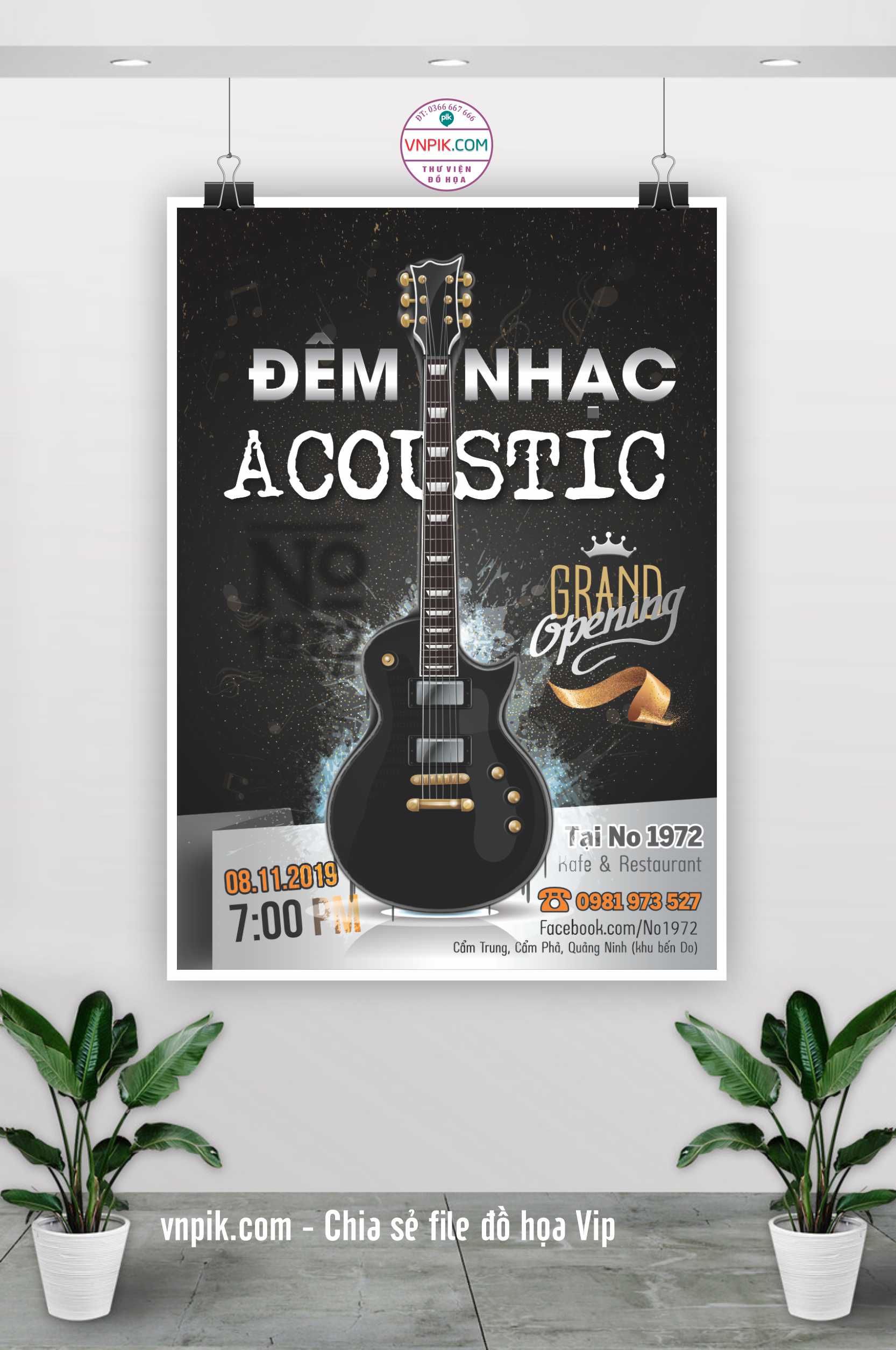 poster đêm hội âm nhạc acoustic