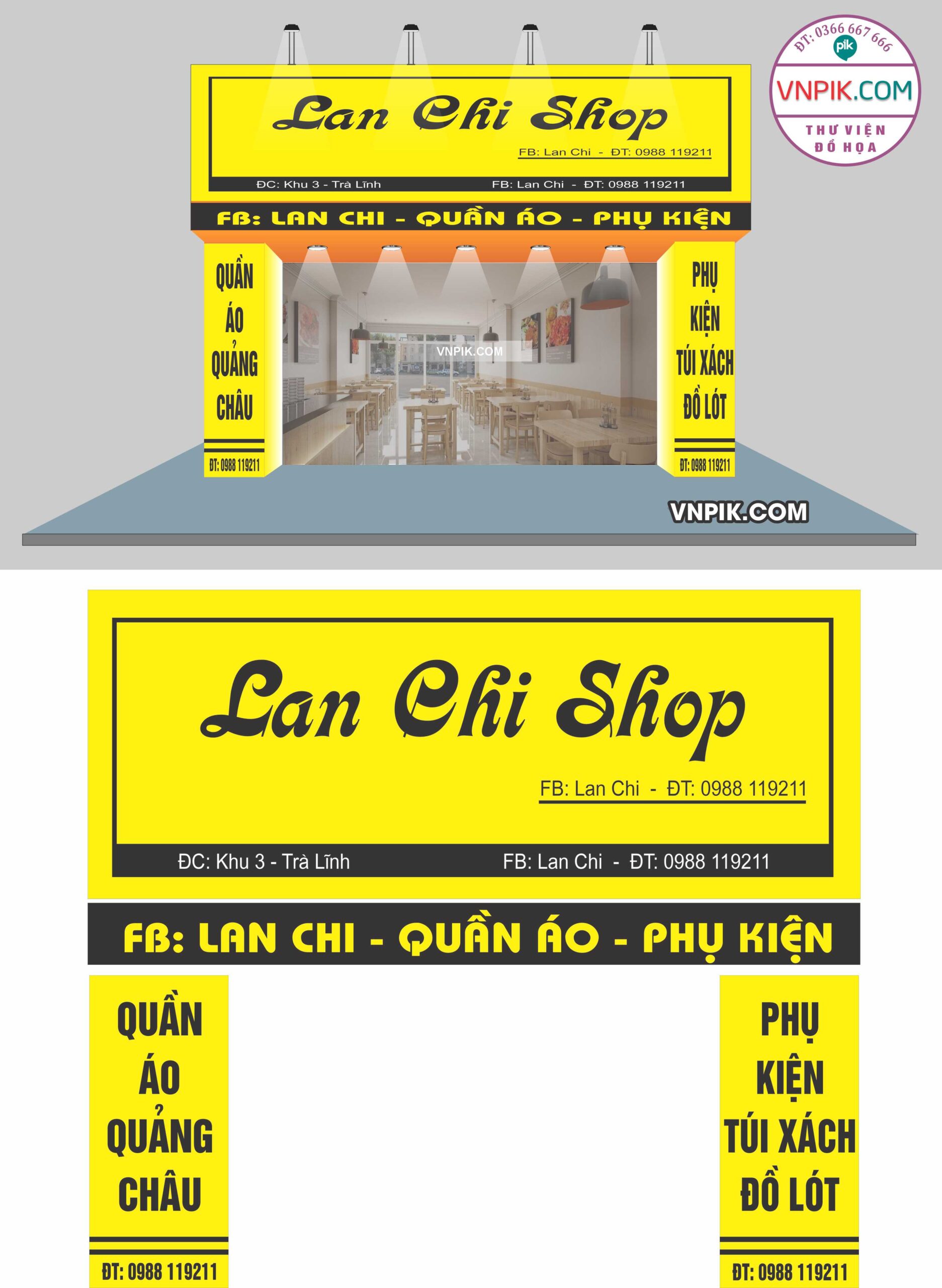 Mẫu biển shop quần áo Lan Chi 1