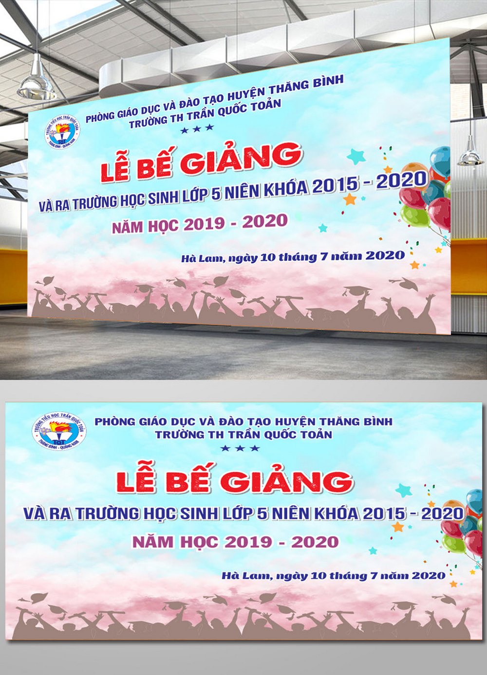 Mẫu phông nền lễ ra trường lễ bế giảng