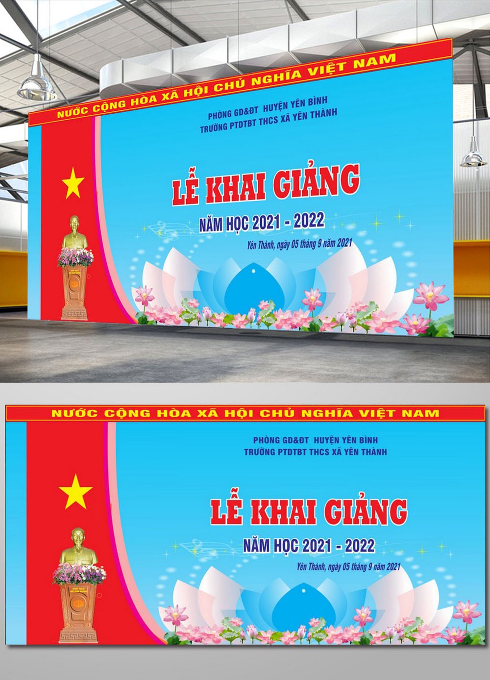 Mẫu Phông nền khai giảng năm học mới file corel