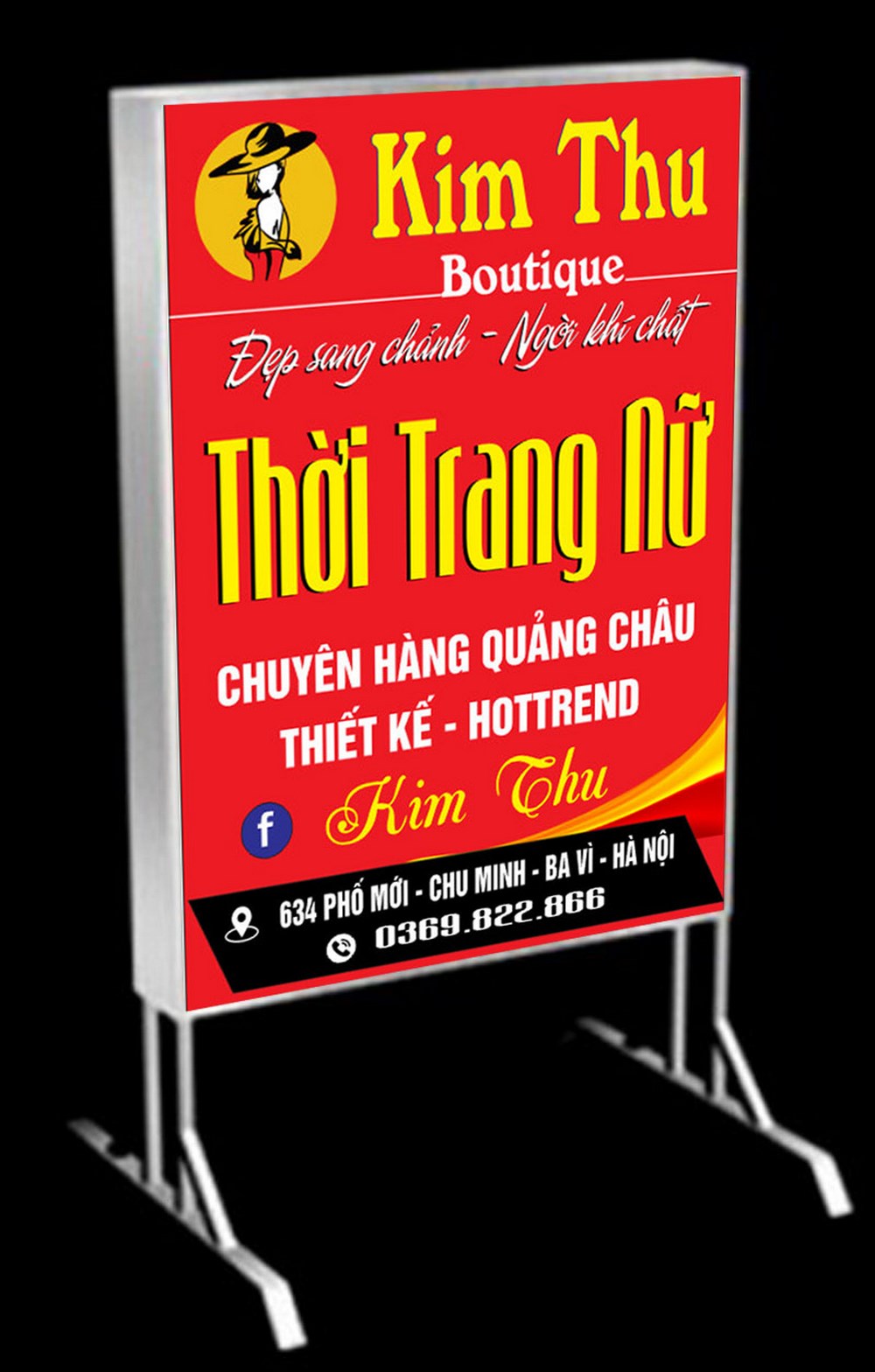 Mẫu biển hộp shop thời trang nam nữ kim thư cdr