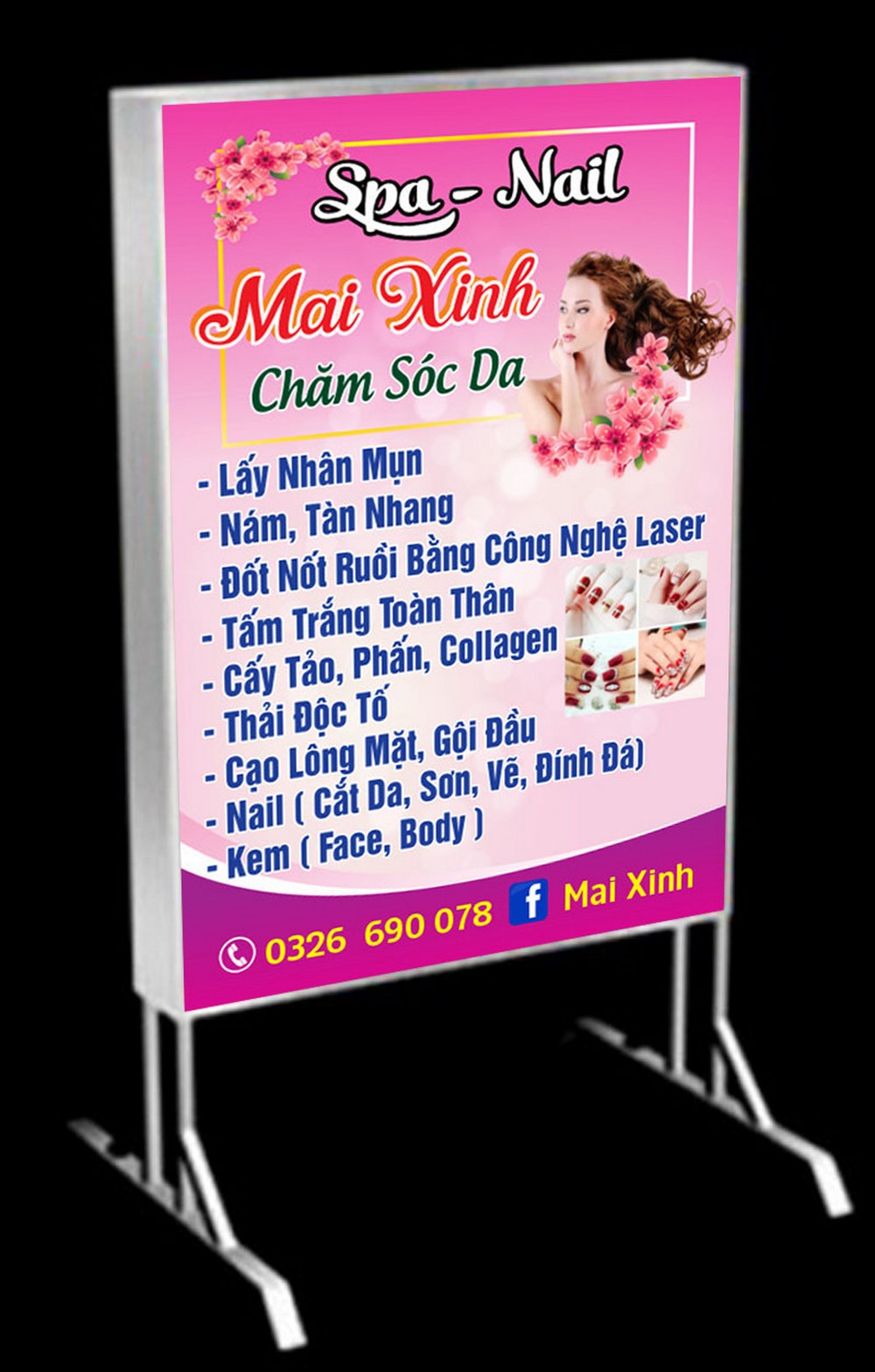 Mẫu biển vẫy tiệm spa nail