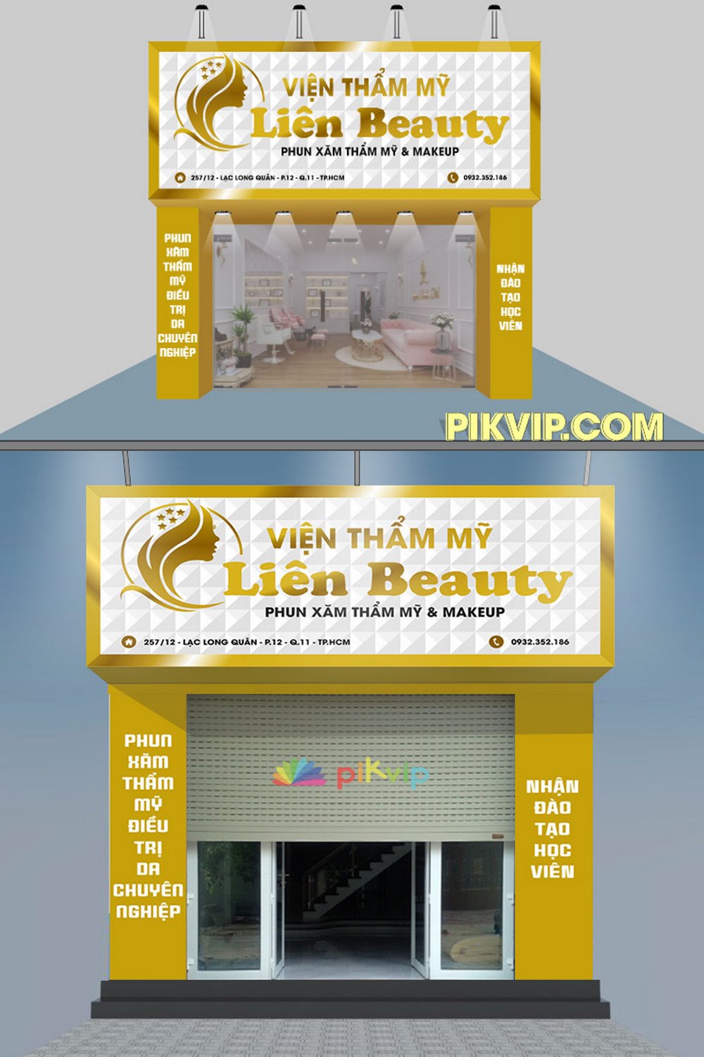 Mẫu thiết kế bảng hiệu spa thẩm mỹ viện liên beauty file corel đẹp