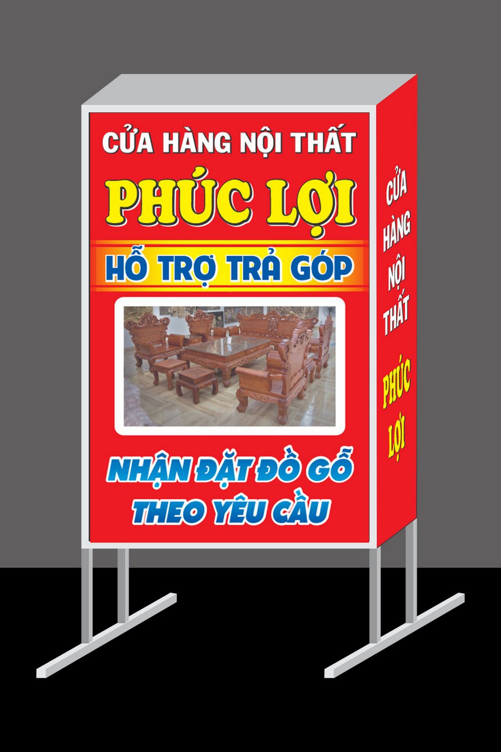 Mẫu biển vẫy cửa hàng nội thất đồ gỗ