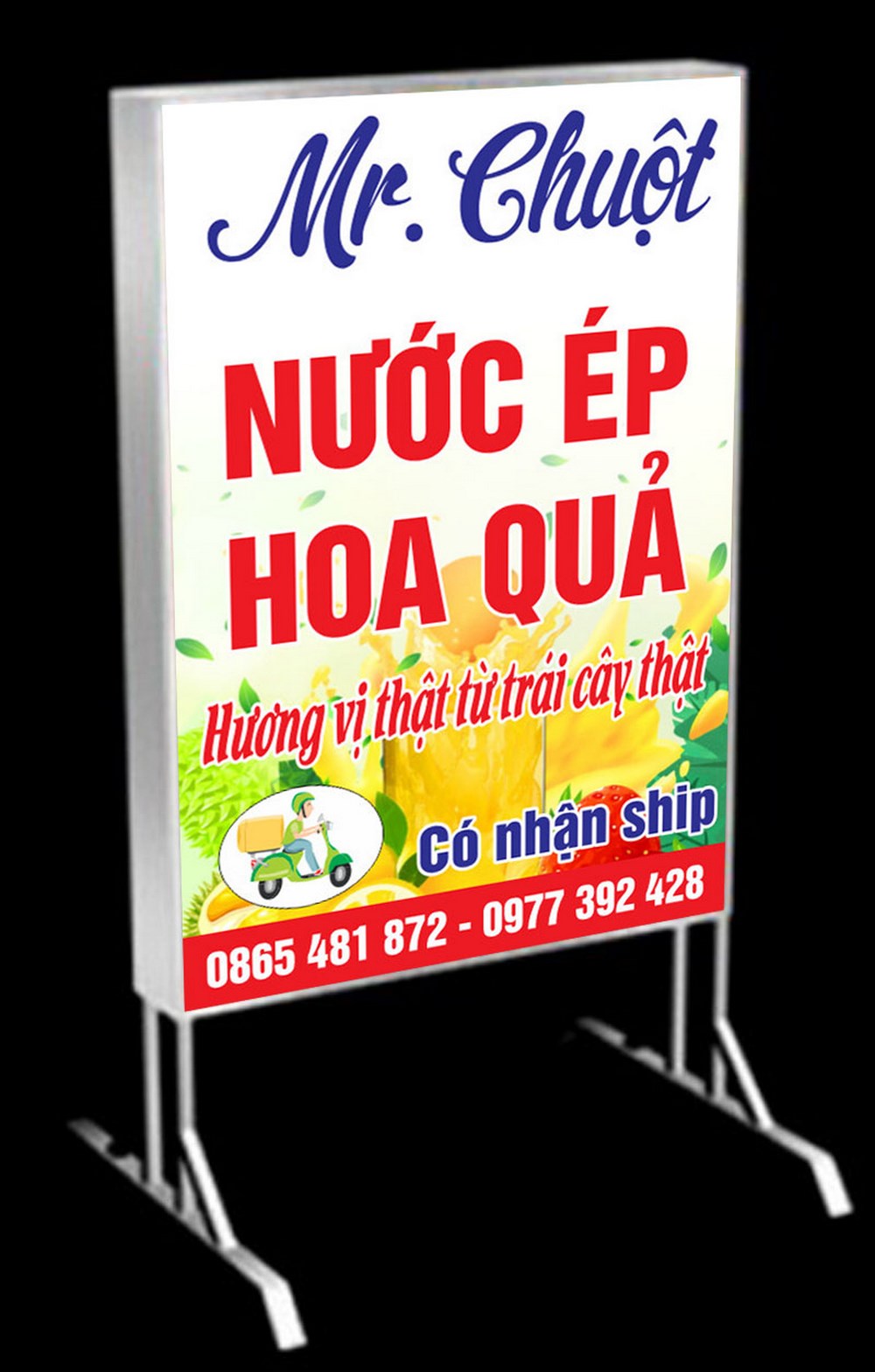 Mẫu biển vẫy tiệm nước ép hoa quả