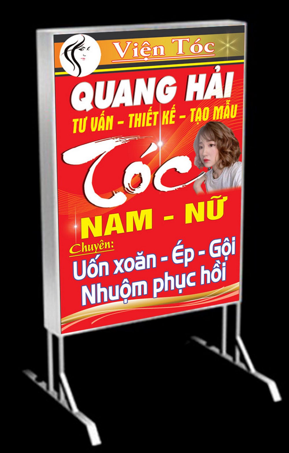 Mẫu biển vẫy tiệm tóc nam nữ