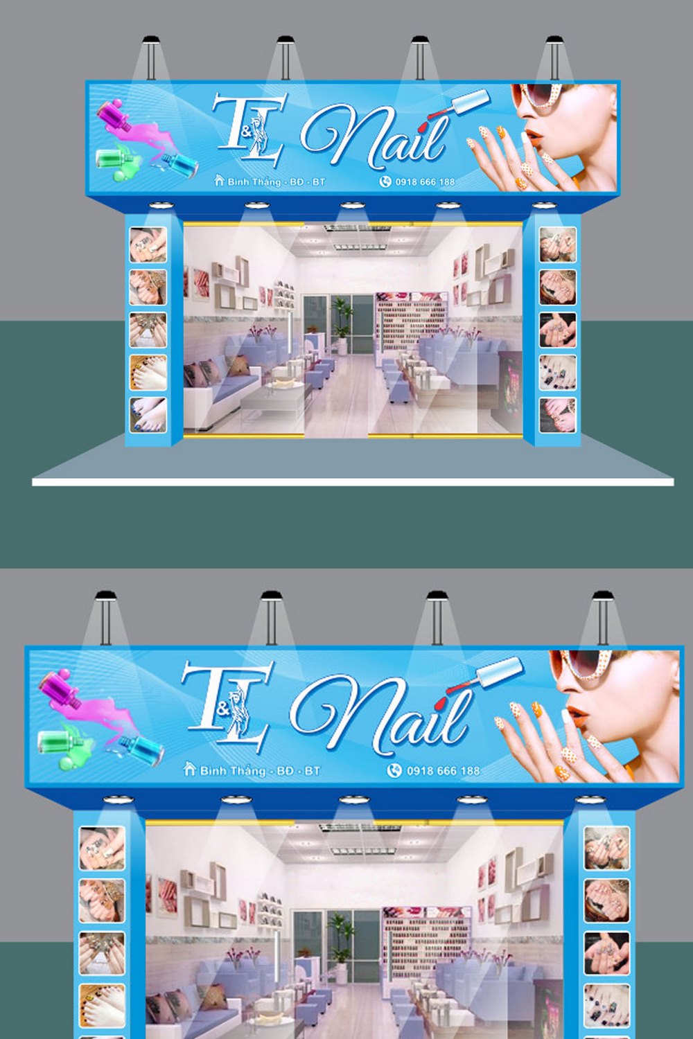 Mẫu biển quảng cáo tiệm nail cdr