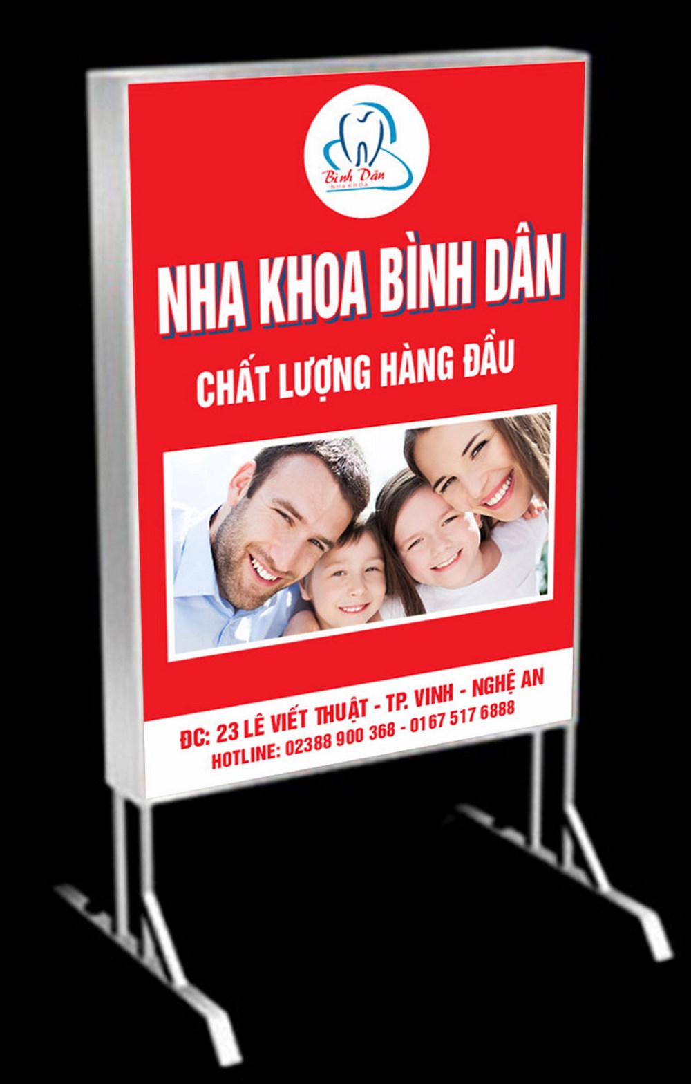 Biển quảng cáo Nha Khoa Bình Dân file corel