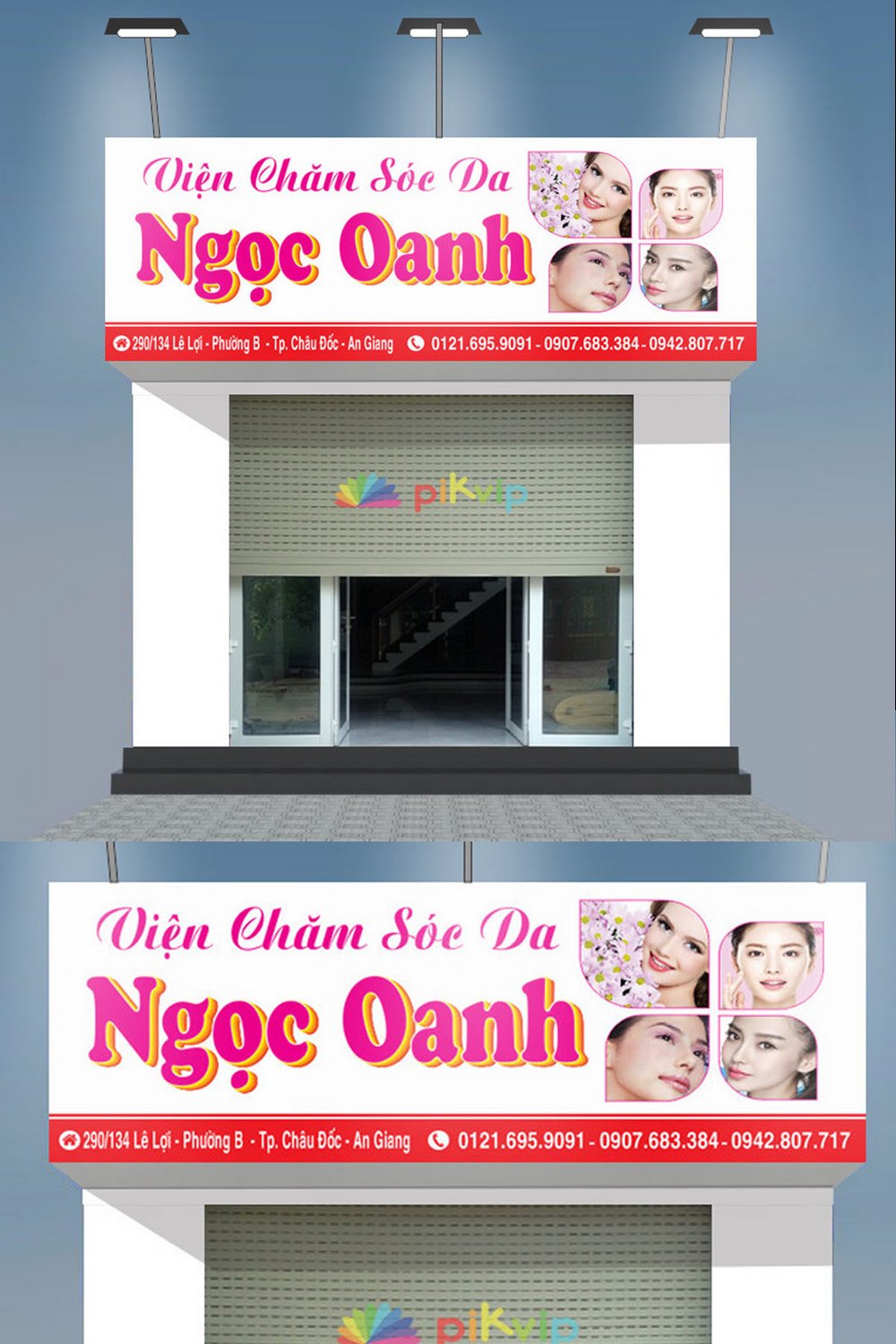 Mẫu bảng hiệu cửa hàng salon tóc ngọc oanh