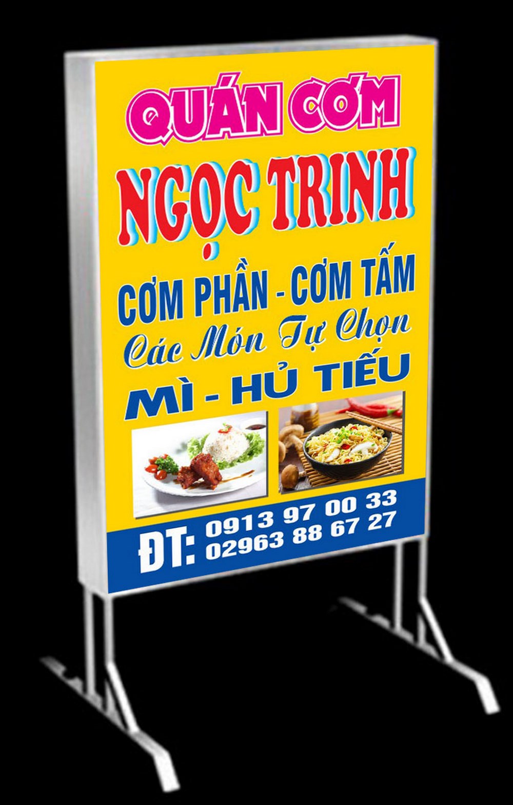 Mẫu bảng hiệu quán cơm Ngọc Trinh