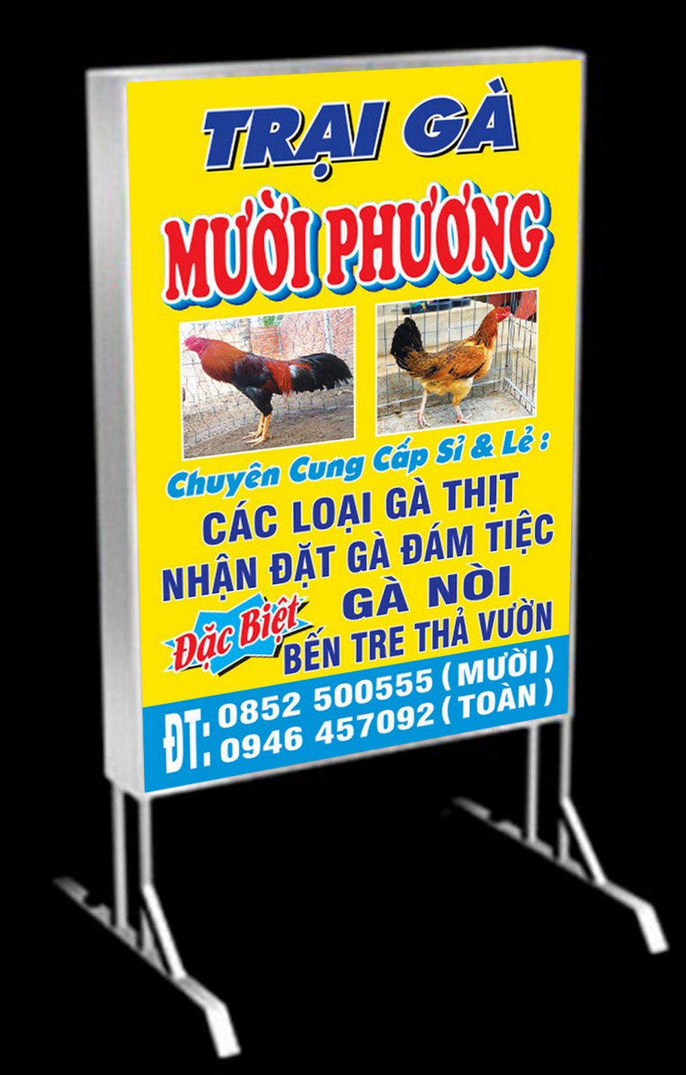 Mẫu bảng hiệu trại gà Mười Phương