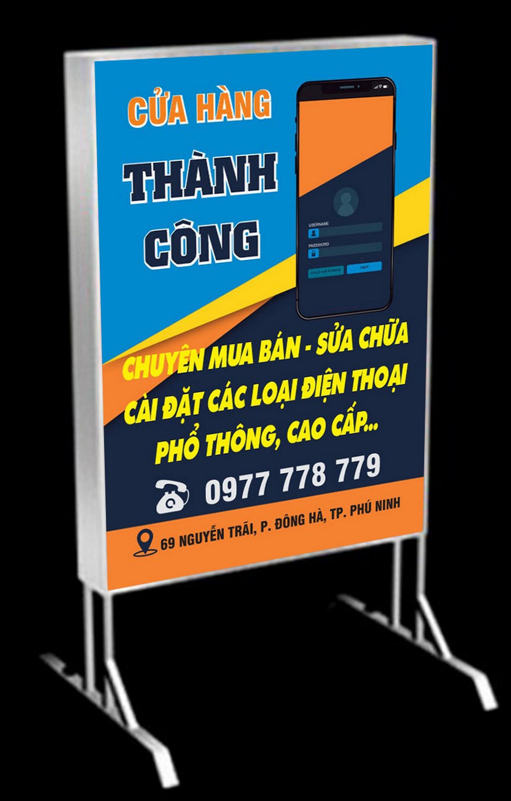 Mẫu bảng hiệu cửa hàng điện thoại Thành Công