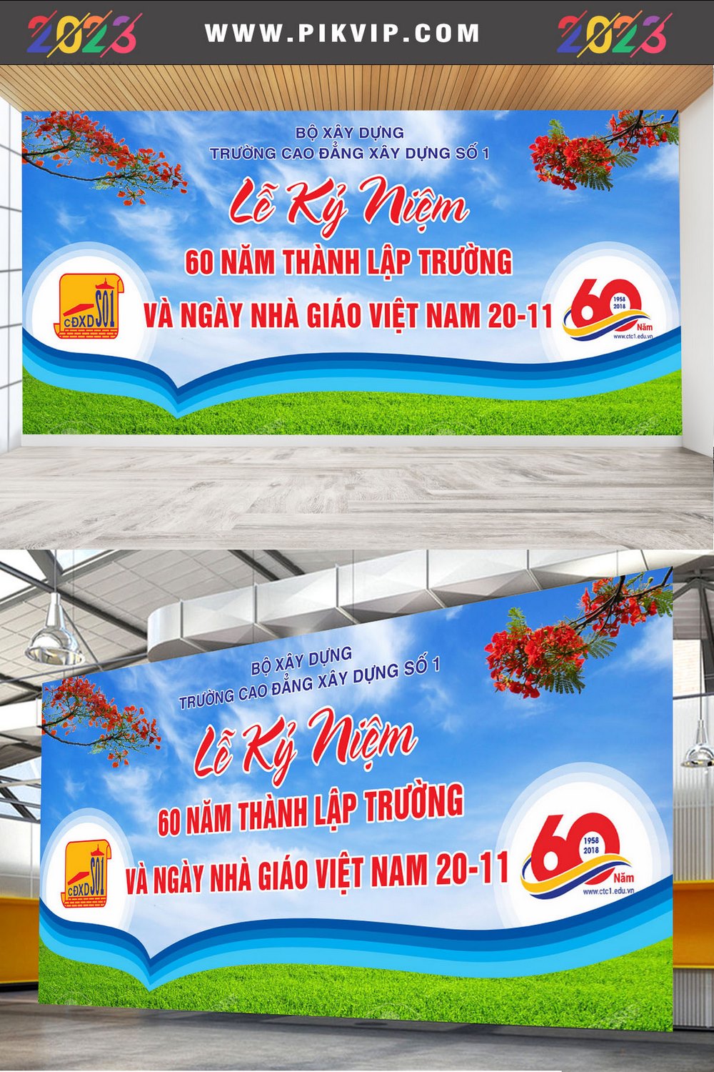 Market Lễ Kỷ Niệm 60 năm thành lập trường file CDR x5