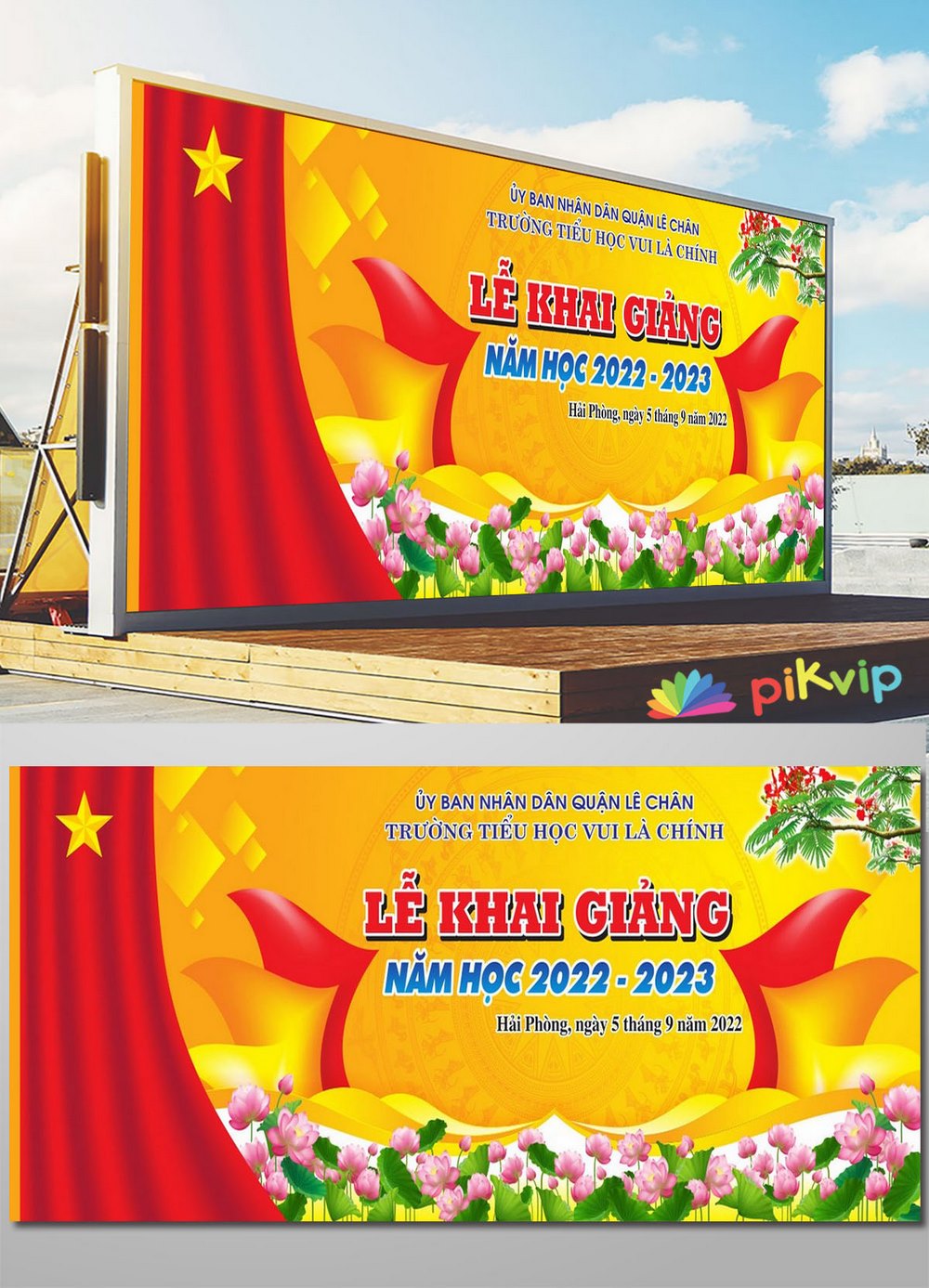 Mẫu phông nền khai giảng năm học mới file corel 2022 04