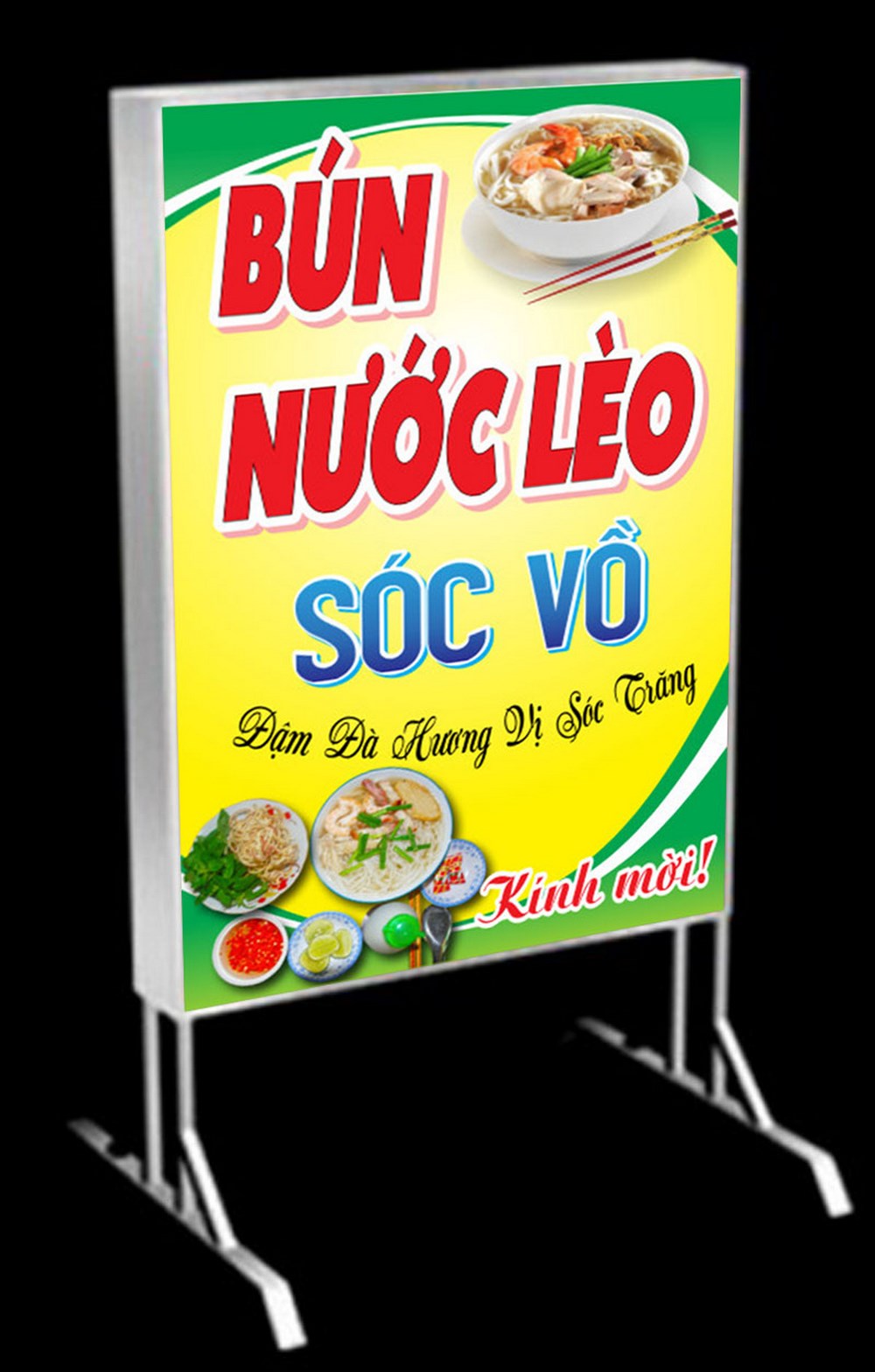 Mẫu bảng quảng cáo ăn sáng bún nước lèo