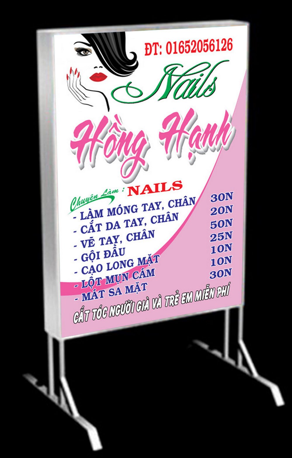 Mẫu biễn vẫy tiệm nail hồng hạnh