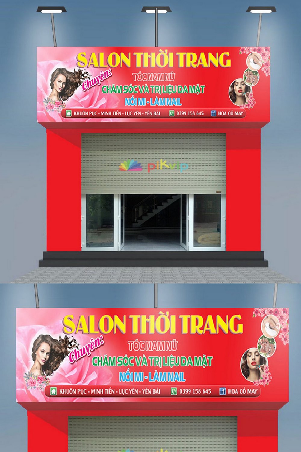 Mẫu bảng quảng cáo salon tóc thời trang