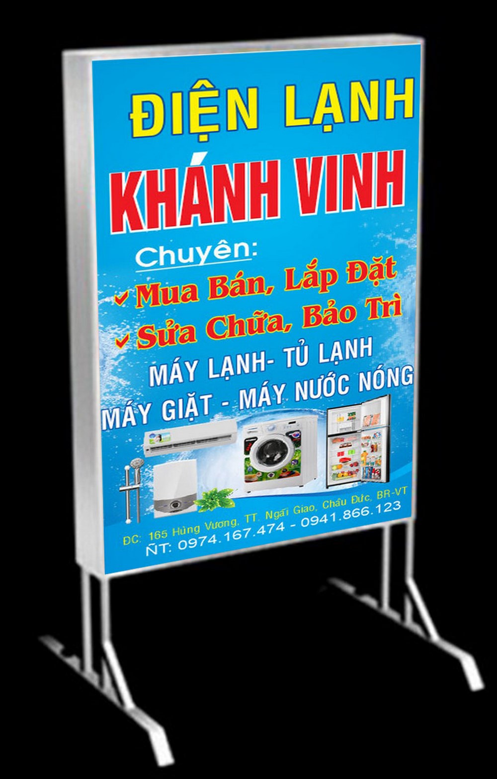 Mẫu bảng hiệu quảng cáo ngành điện lạnh điện nước