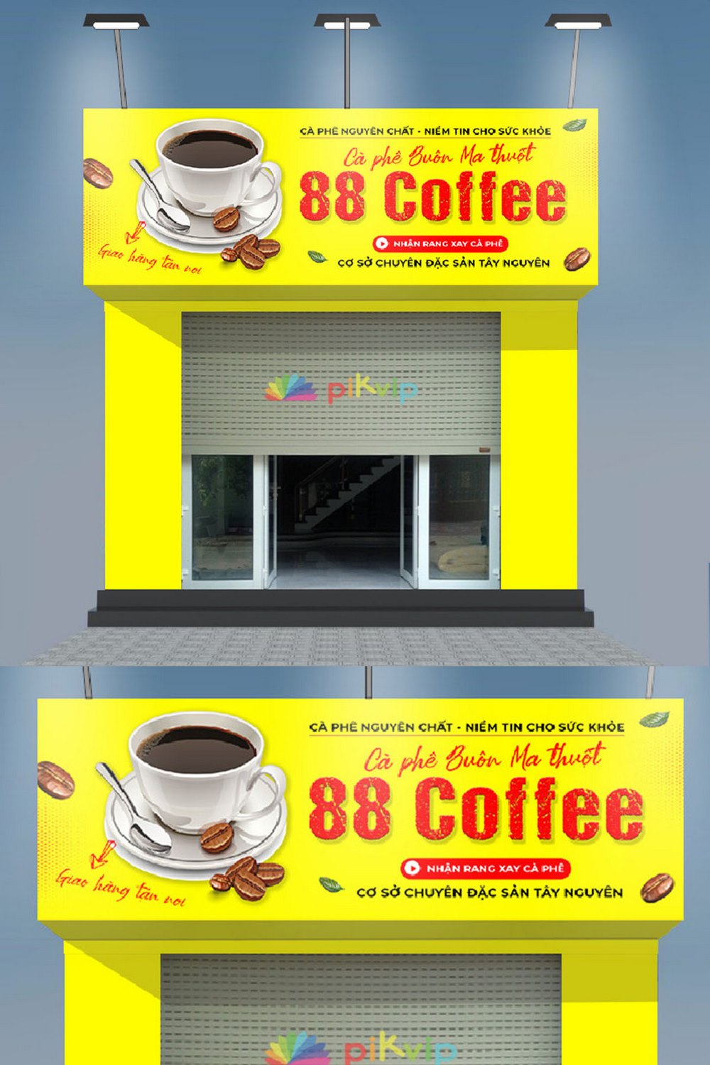 Bảng quảng cáo Quán Coffee 88 file photoshop