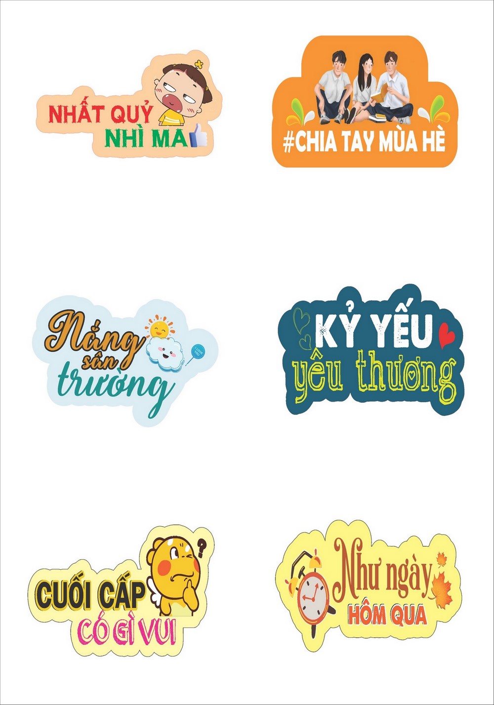 Bộ hashtag cầm tay kỷ yếu đẹp 04