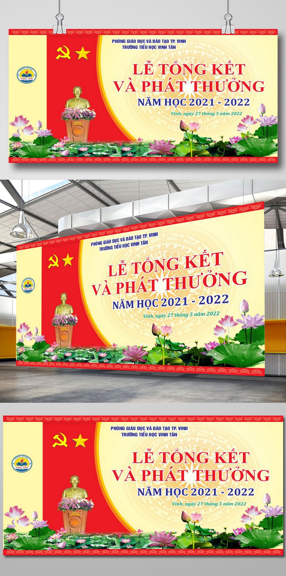 Backdrop sân khấu lễ tổng kết năm học file CDR 01