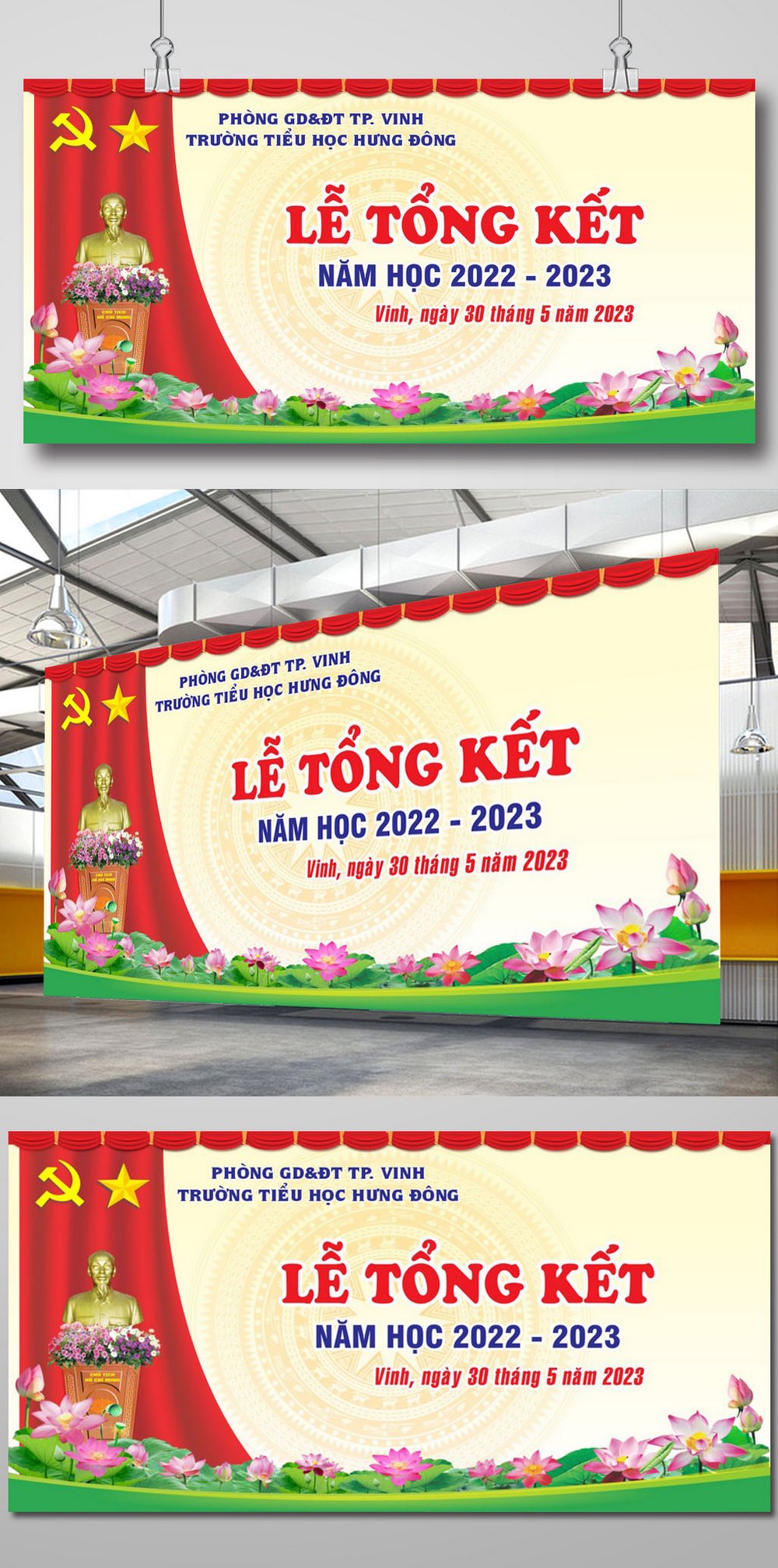 Backdrop sân khấu lễ tổng kết năm học file CDR 02