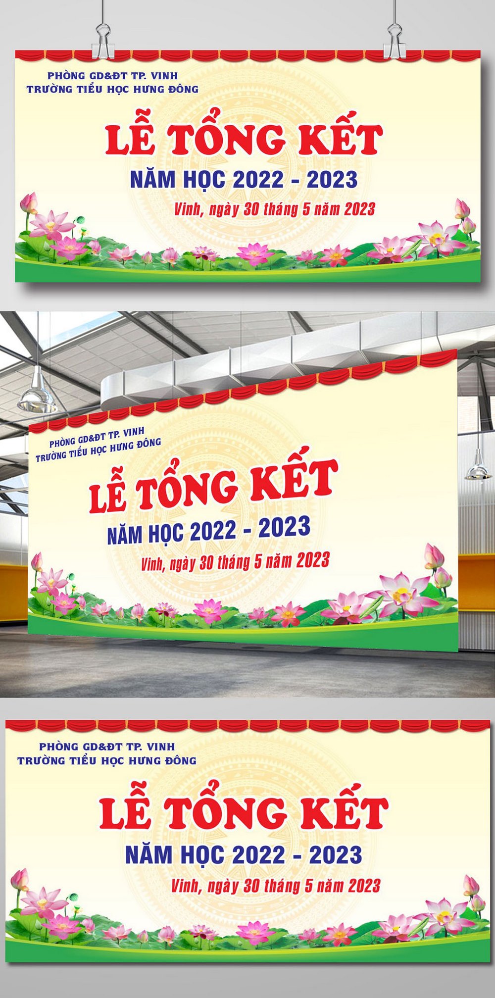 Backdrop sân khấu lễ tổng kết năm học file CDR 03