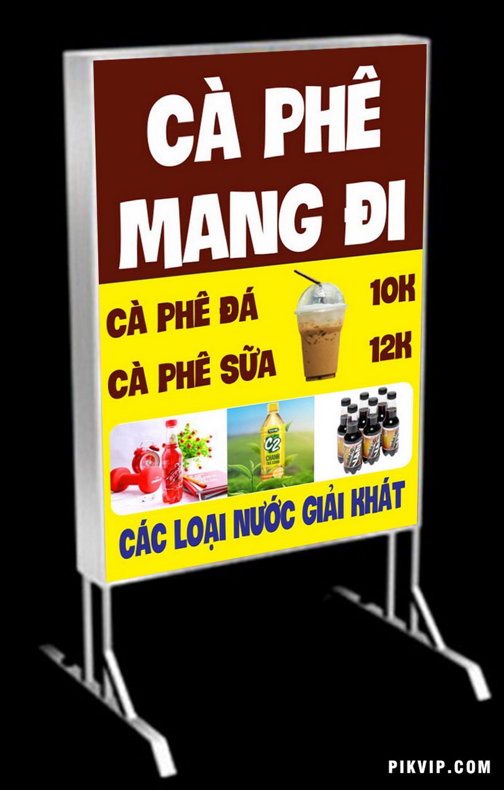 Bảng quảng cáotiệm cà phê mang đi file corel