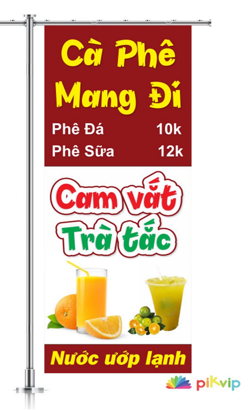 Phướn treo quảng cáo quán cà phê mang đi cdr file corel