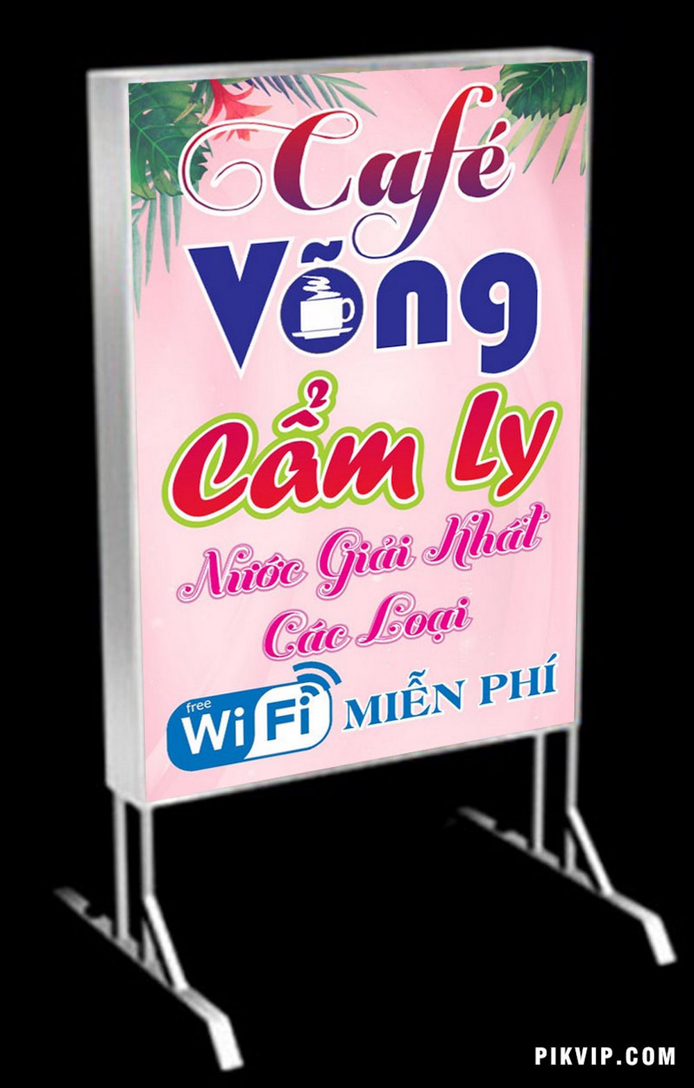 Bảng quảng cáo quán cà phê võng cẩm ly file corel