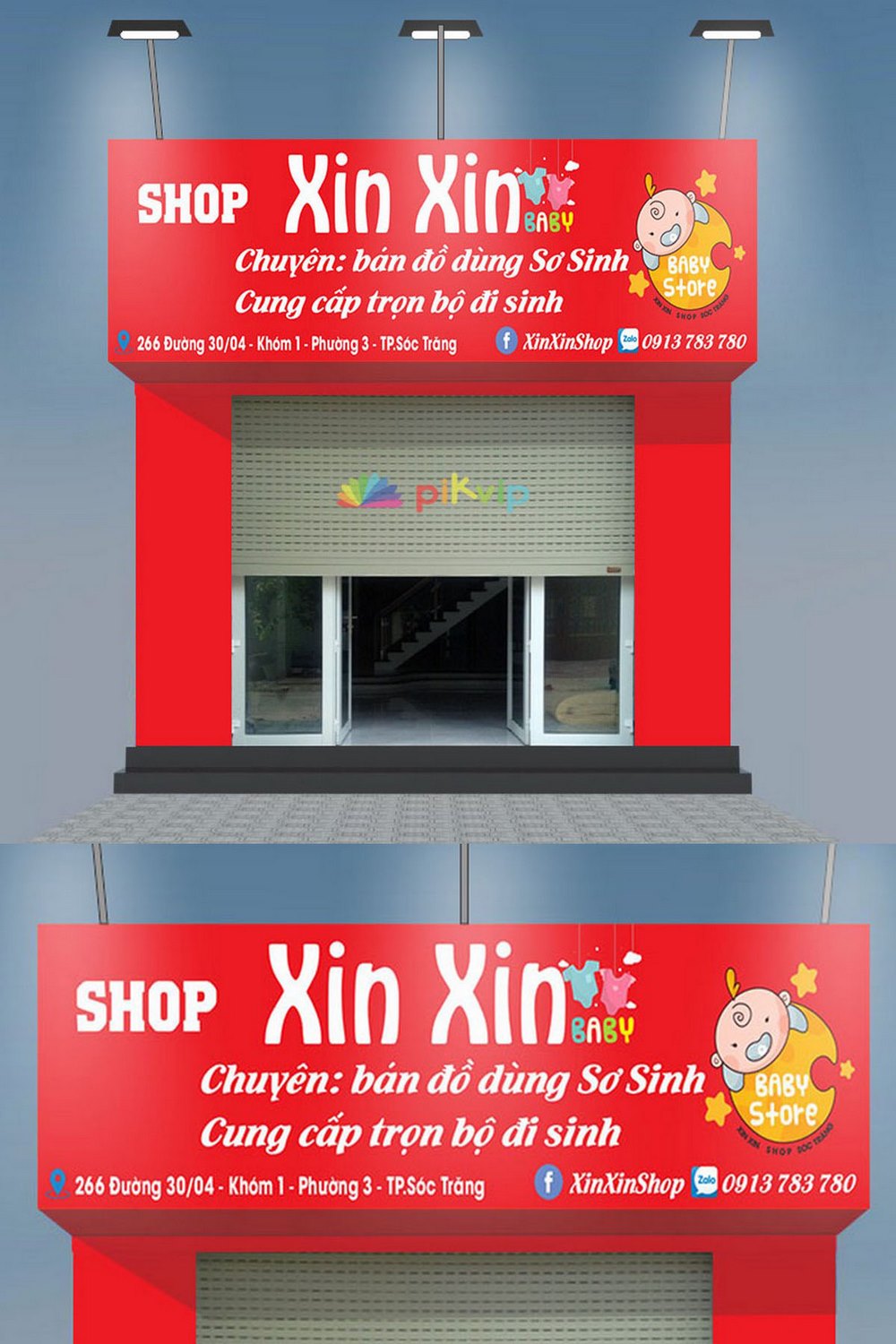 Mẫu bảng hiệu shop thời trang cho bé xin xin cdr