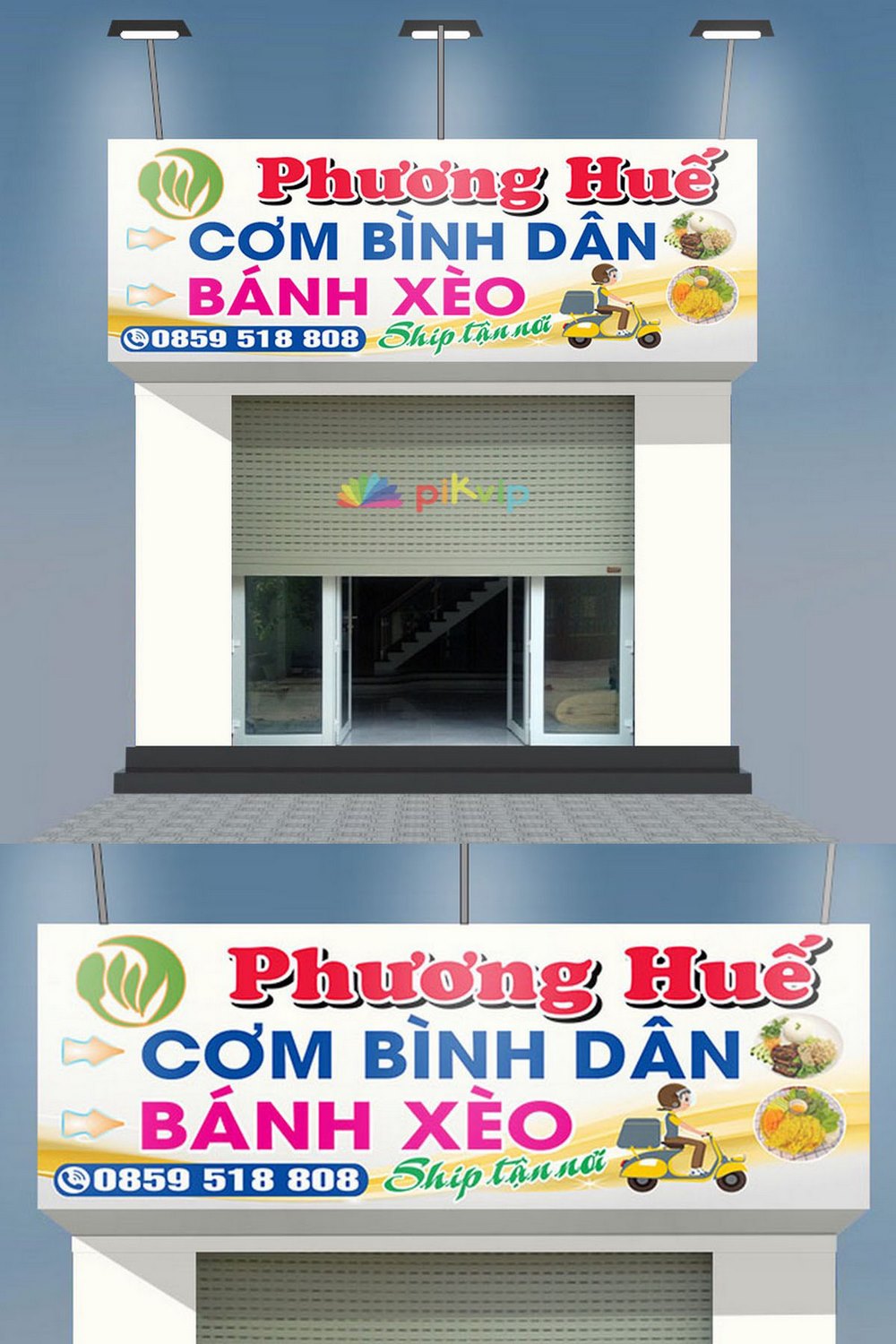 Mẫu bảng hiệu quán cơm bình dân phương huế