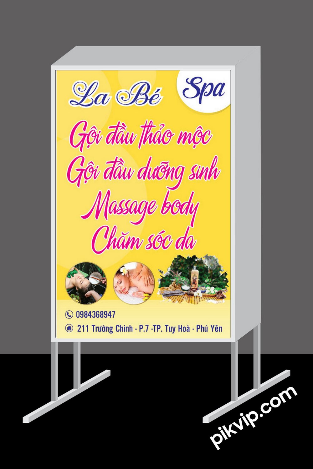 Biển vẫy spa thảo mộc la bé file Ai