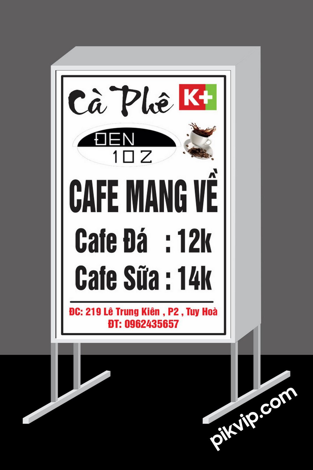 Biển vẫy quán cà phê mang về file Corel