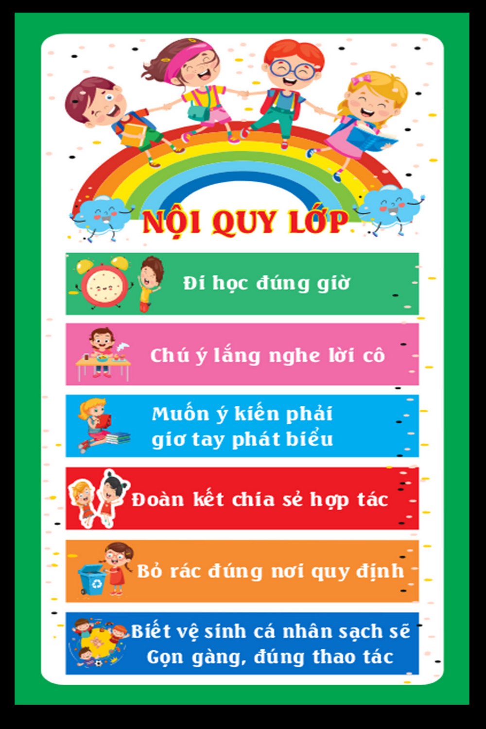 Bảng nội quy lớp học trang trí trường mầm non file corel 02