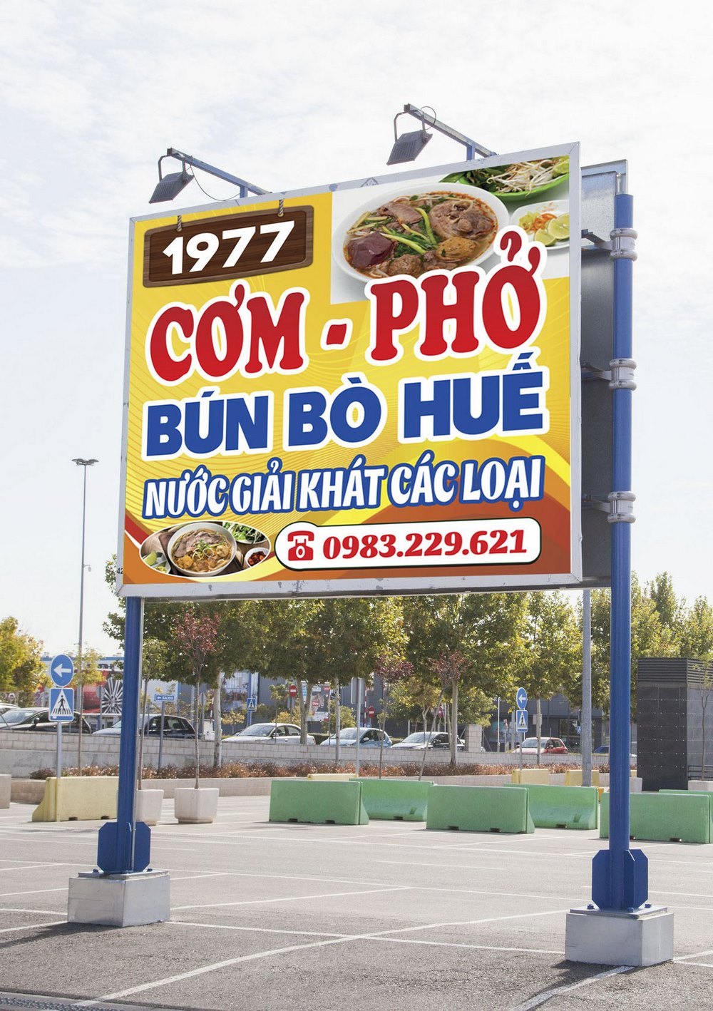 Biển quảng cáo cơm phở bún bò huế