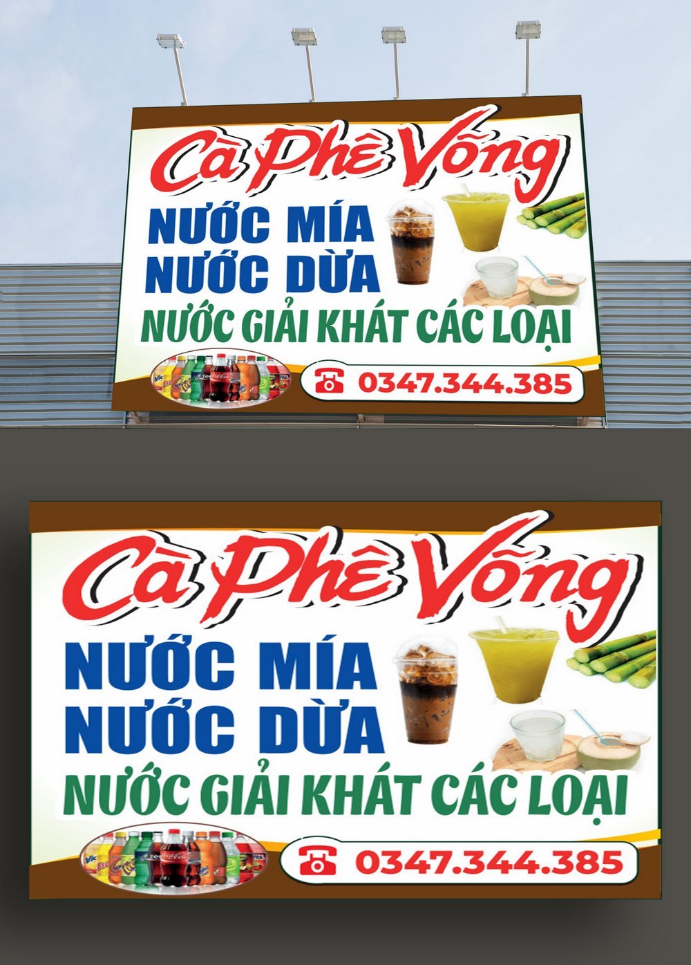 Biển quảng cáo cà phê võng