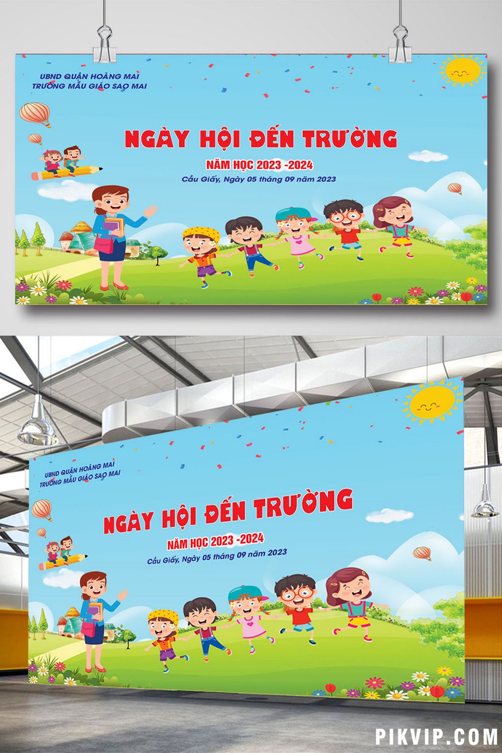 Phông khai giảng ngày hội đến trường của bé 02