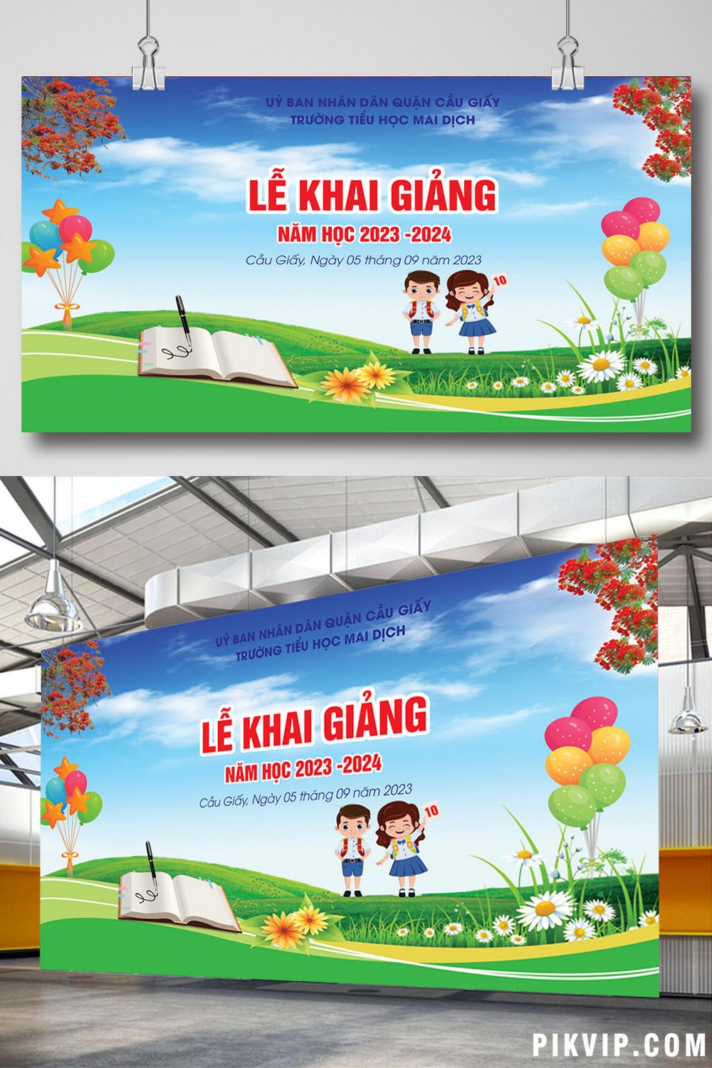 Phông khai giảng ngày hội đến trường của bé 03