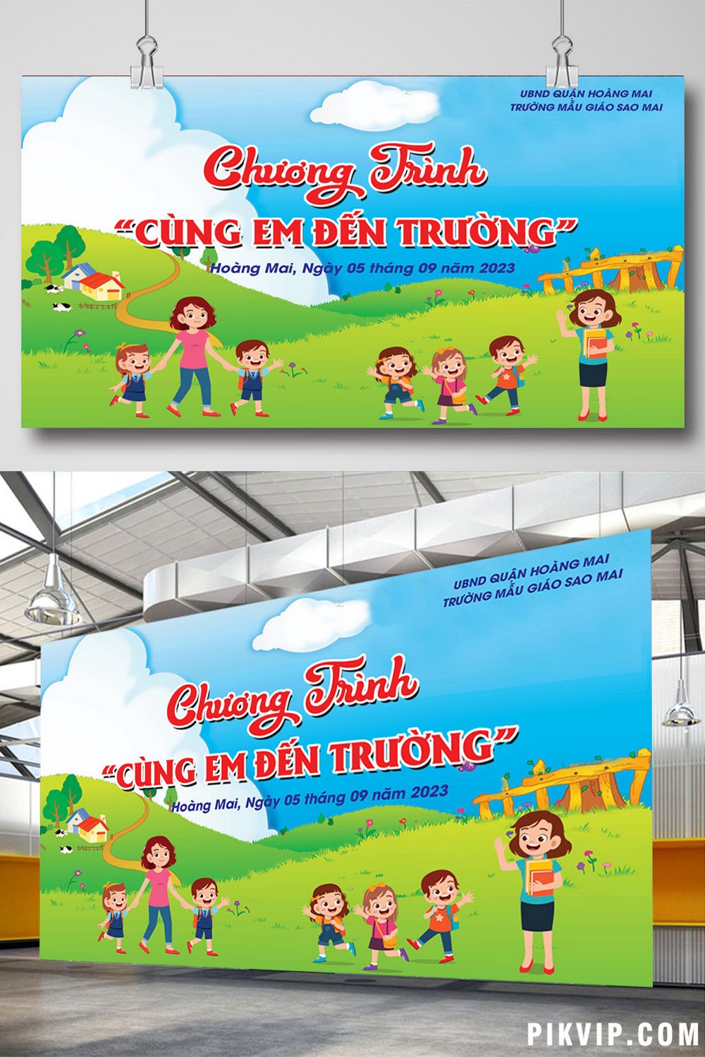 Phông khai giảng ngày hội đến trường của bé 04