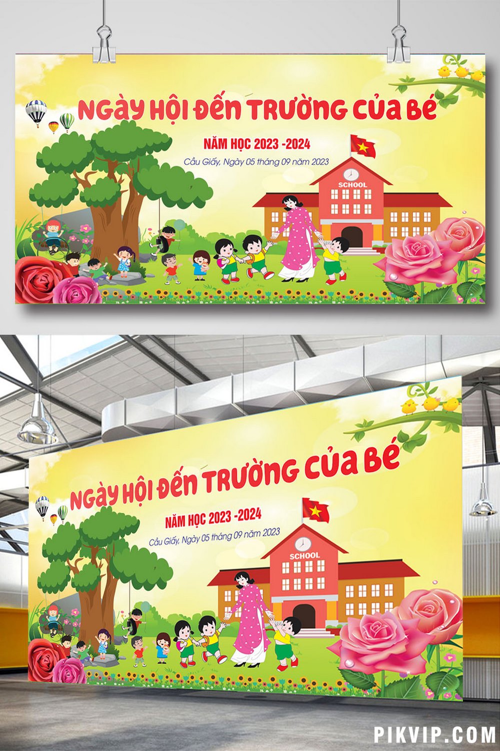 Phông khai giảng ngày hội đến trường của bé 05