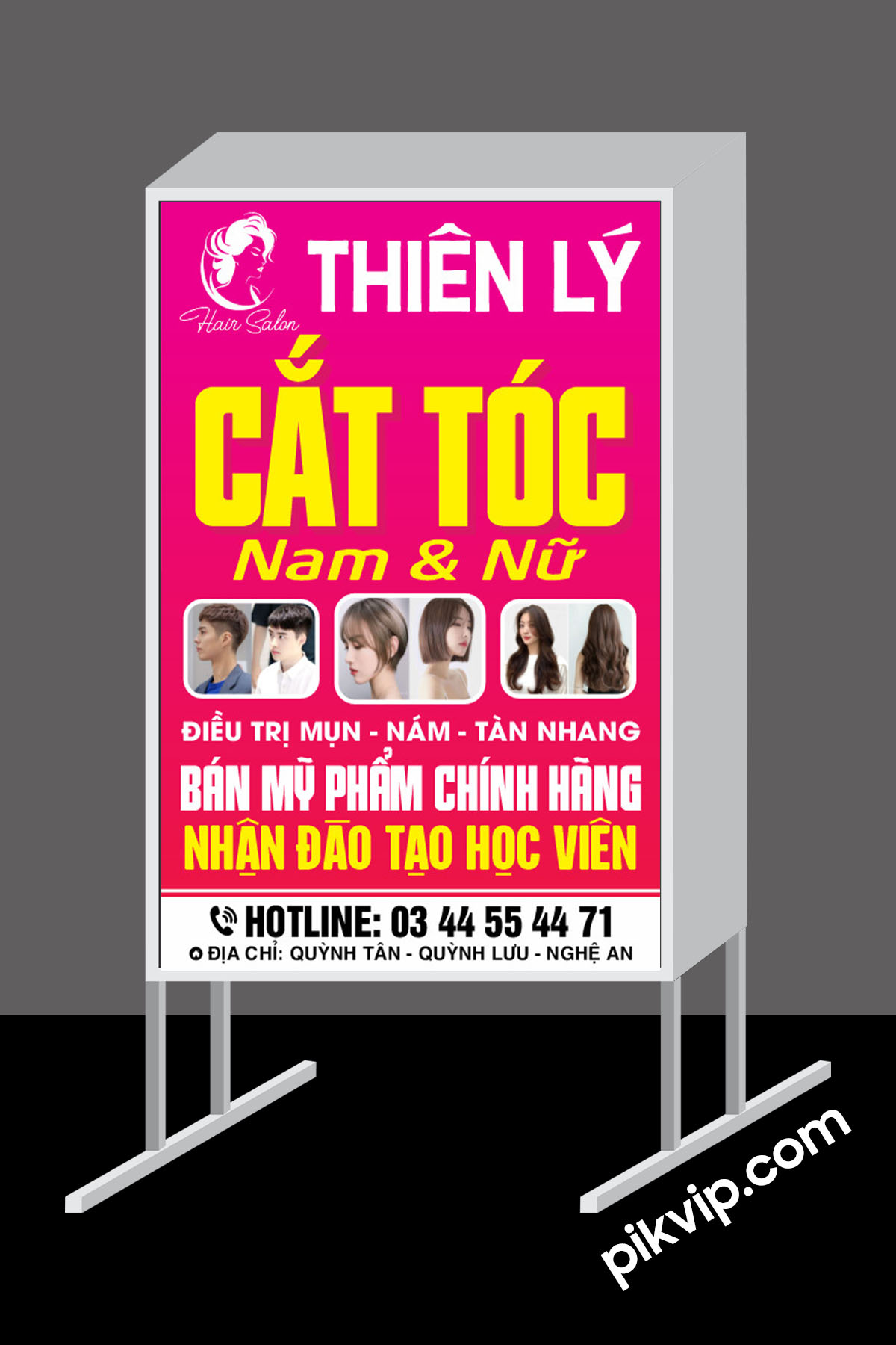 Mẫu bảng vẫy tiệm cắt tóc Thiên Lý file correl