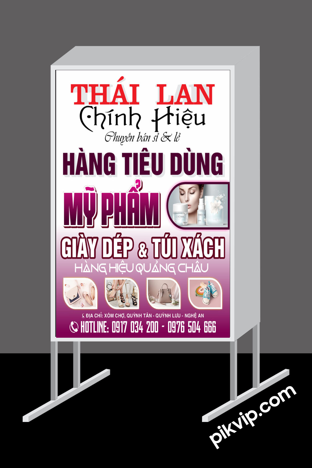 Mẫu bảng vẫy cửa hàng mỹ phẩm thái lan file corel