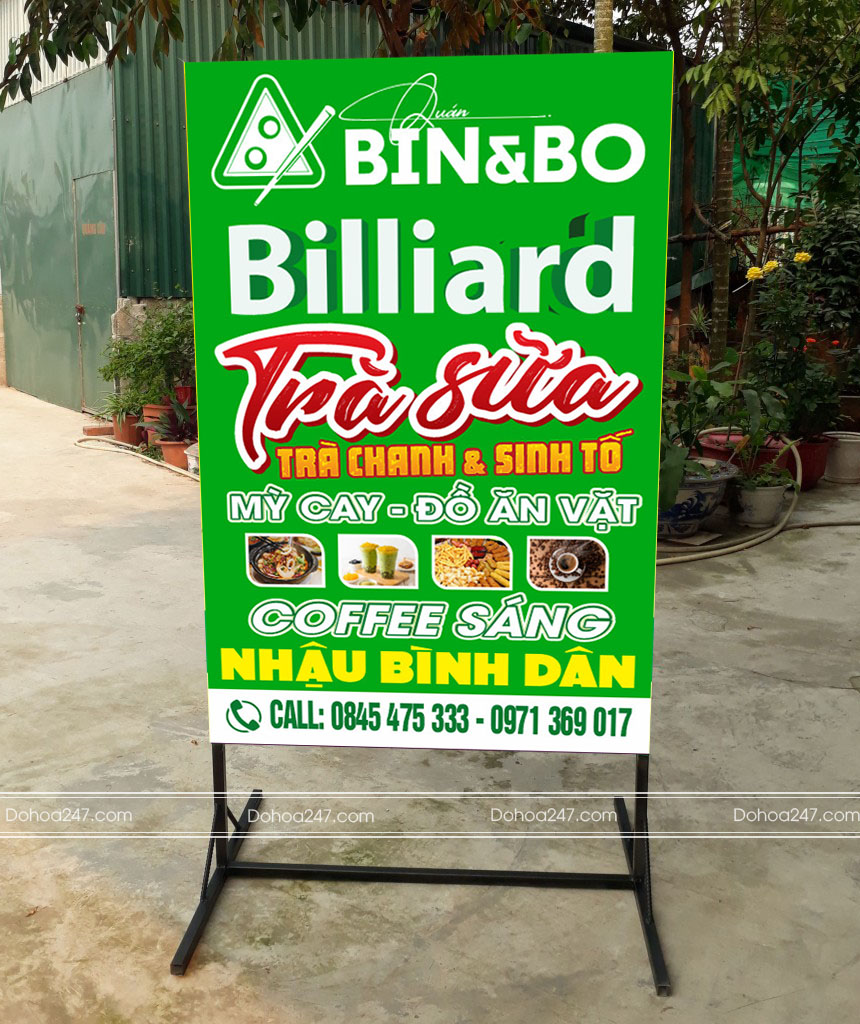 Mẫu bảng quảng cáoClub bida bin bo