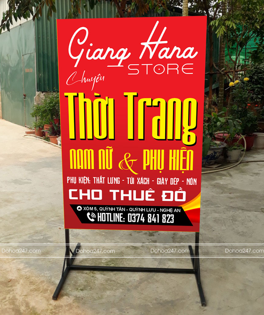 Mẫu bảng quảng cáo shop thời trang nam nữ