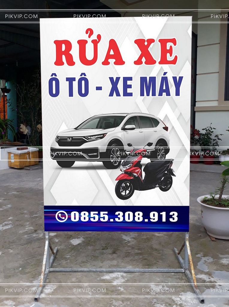 Bảng quảng cáo hộp đèn rửa xe ô tô xe máy