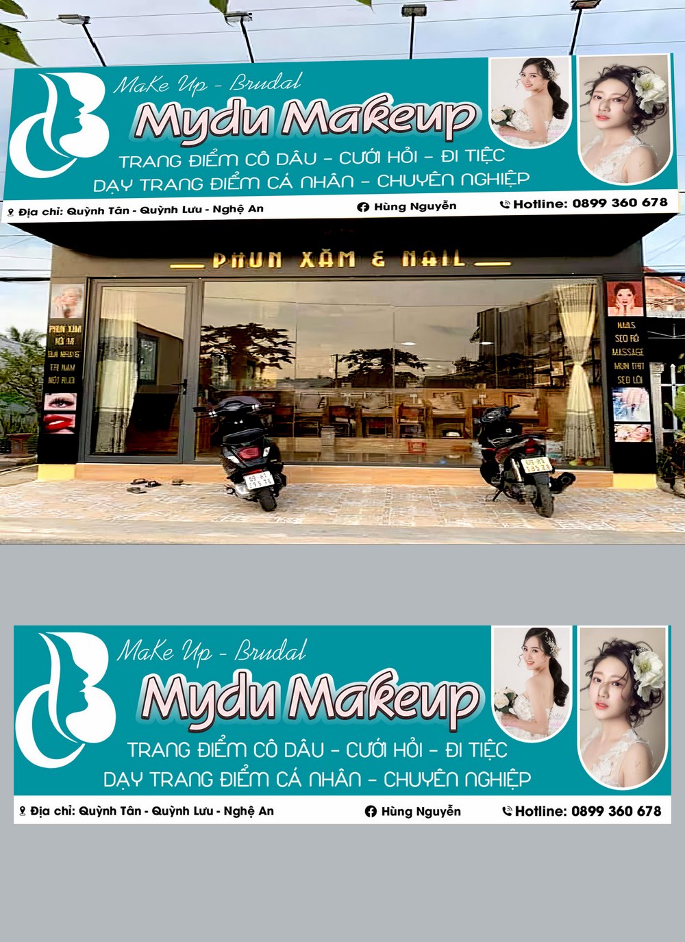 Mẫu bảng quảng cáo makeup trang điểm spa mydu đẹp